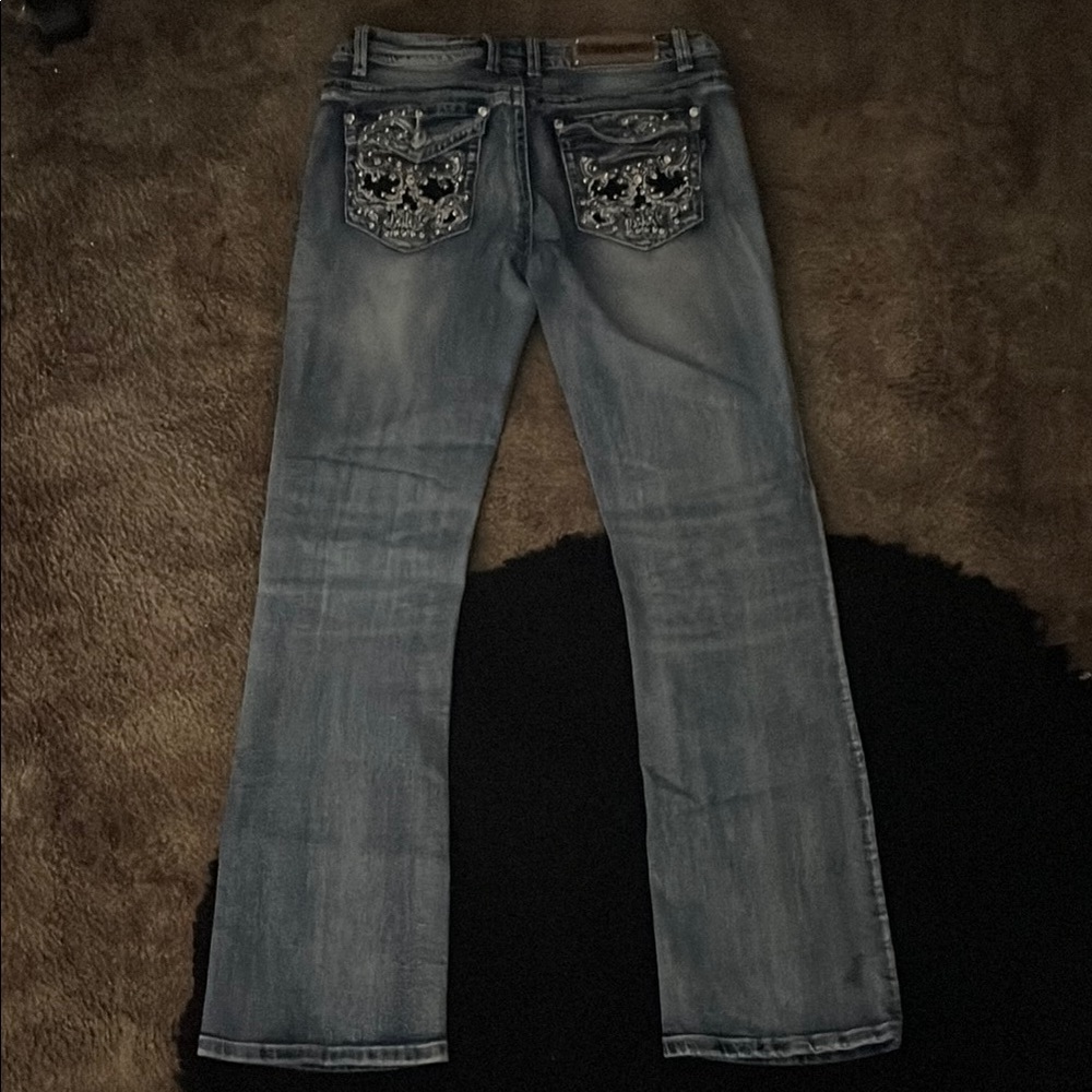 Platinum plush skull jeans